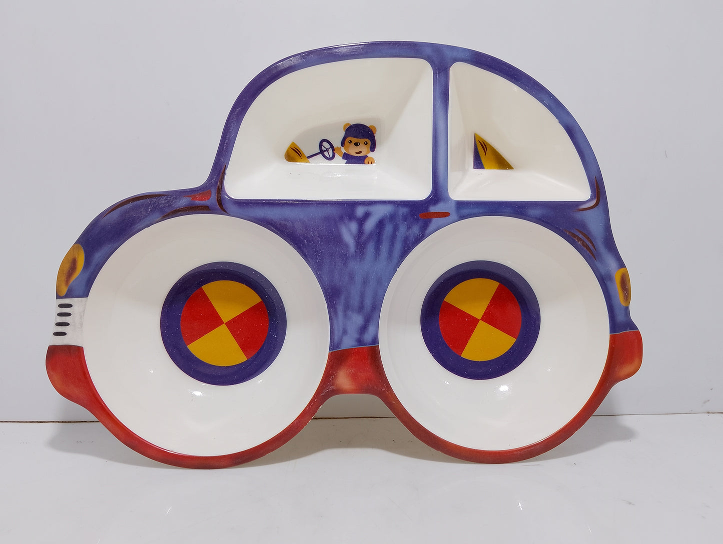 Kids Car Shaped Plate - Fun Divided Meal Tray with Compartments