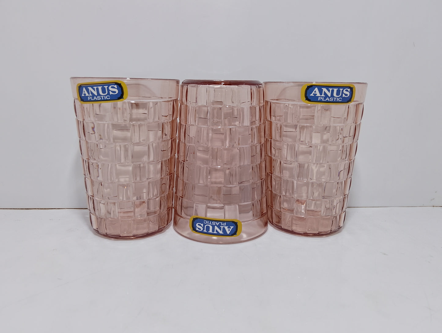 Set of Three Elegant Plastic Party Glasses