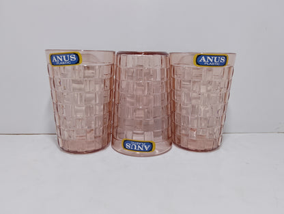 Set of Three Elegant Plastic Party Glasses