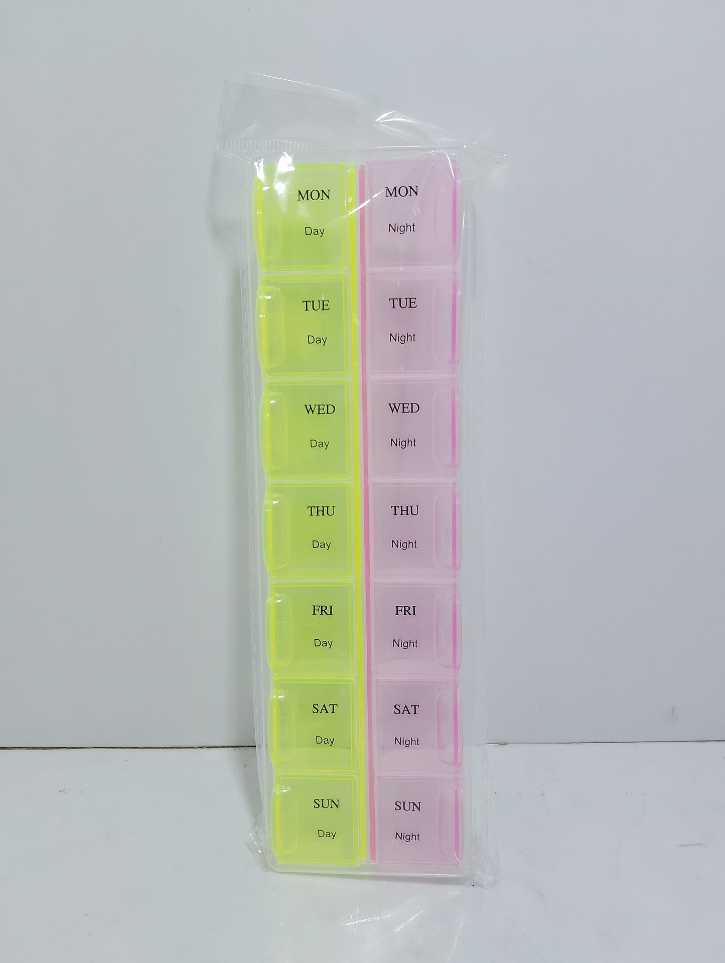 Weekly Dual-Compartment Pill Organizer for Day and Night Medication Management