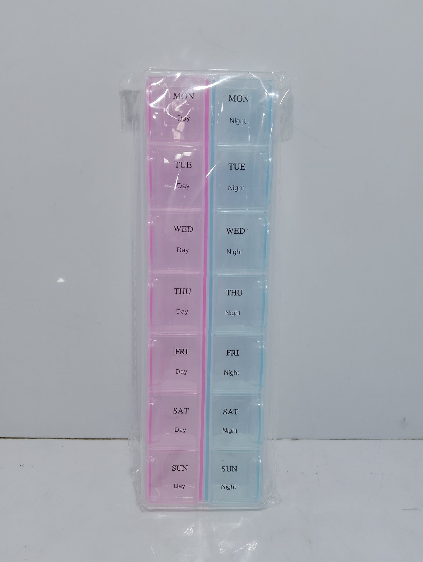 Weekly Dual-Compartment Pill Organizer for Day and Night Medication Management