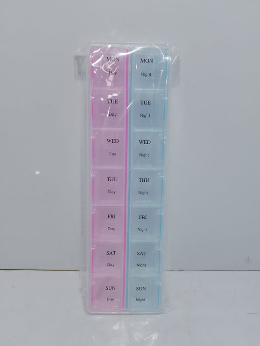 Weekly Dual-Compartment Pill Organizer for Day and Night Medication Management