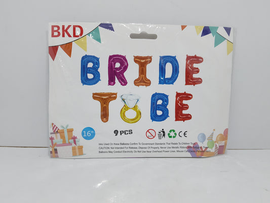 Multicolor 'Bride To Be' Balloon Kit - 9pcs Party Decor Set