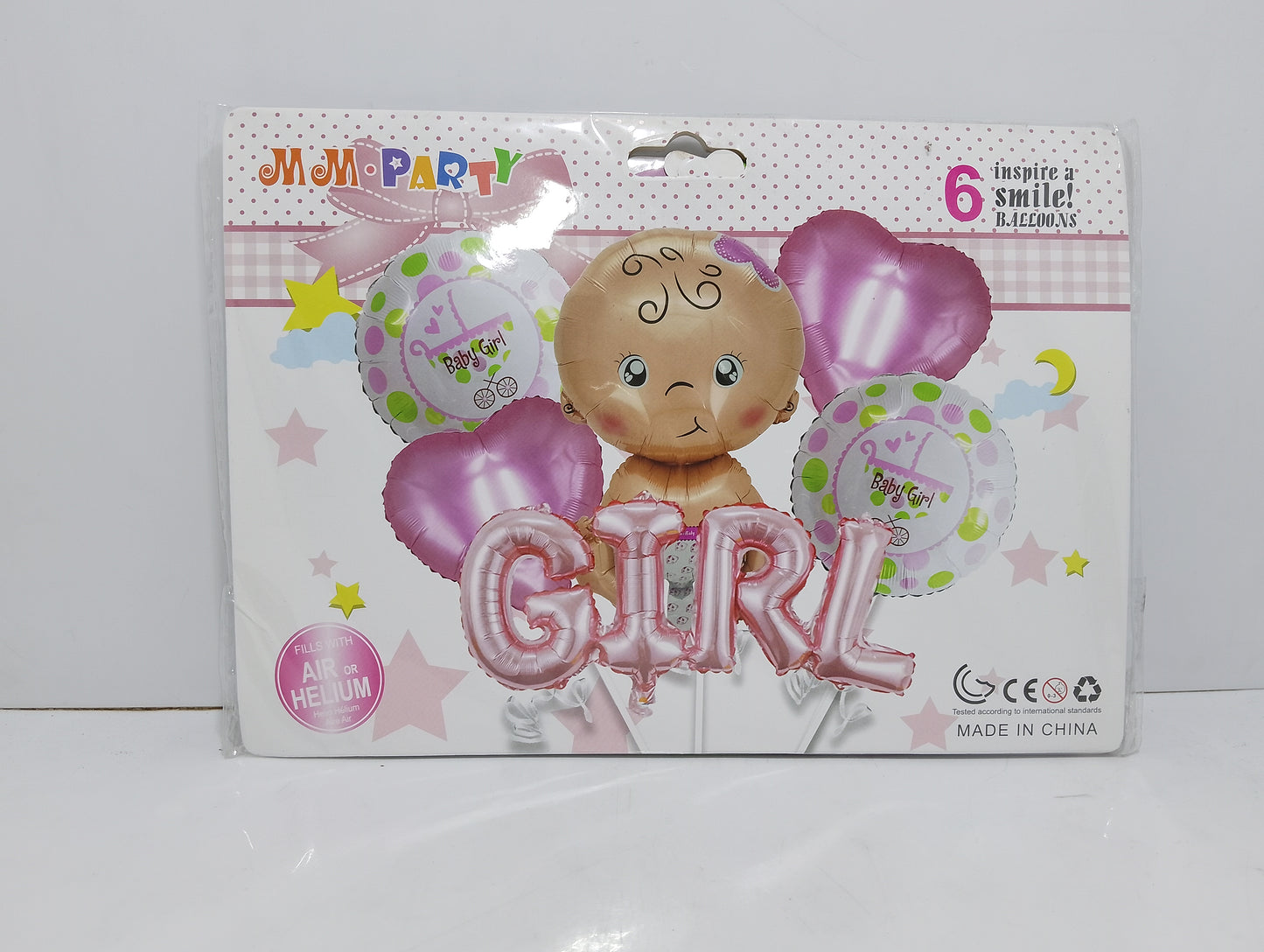 Baby Shower Balloon Set - 5 Piece 'It's a Girl' Celebration Balloons