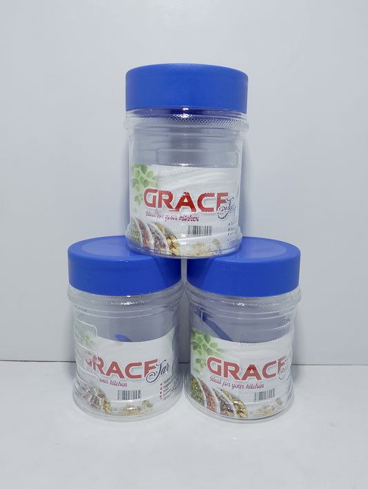 Grace Jar Stackable Food Storage Containers - 3 Piece Set for Pantry Organization