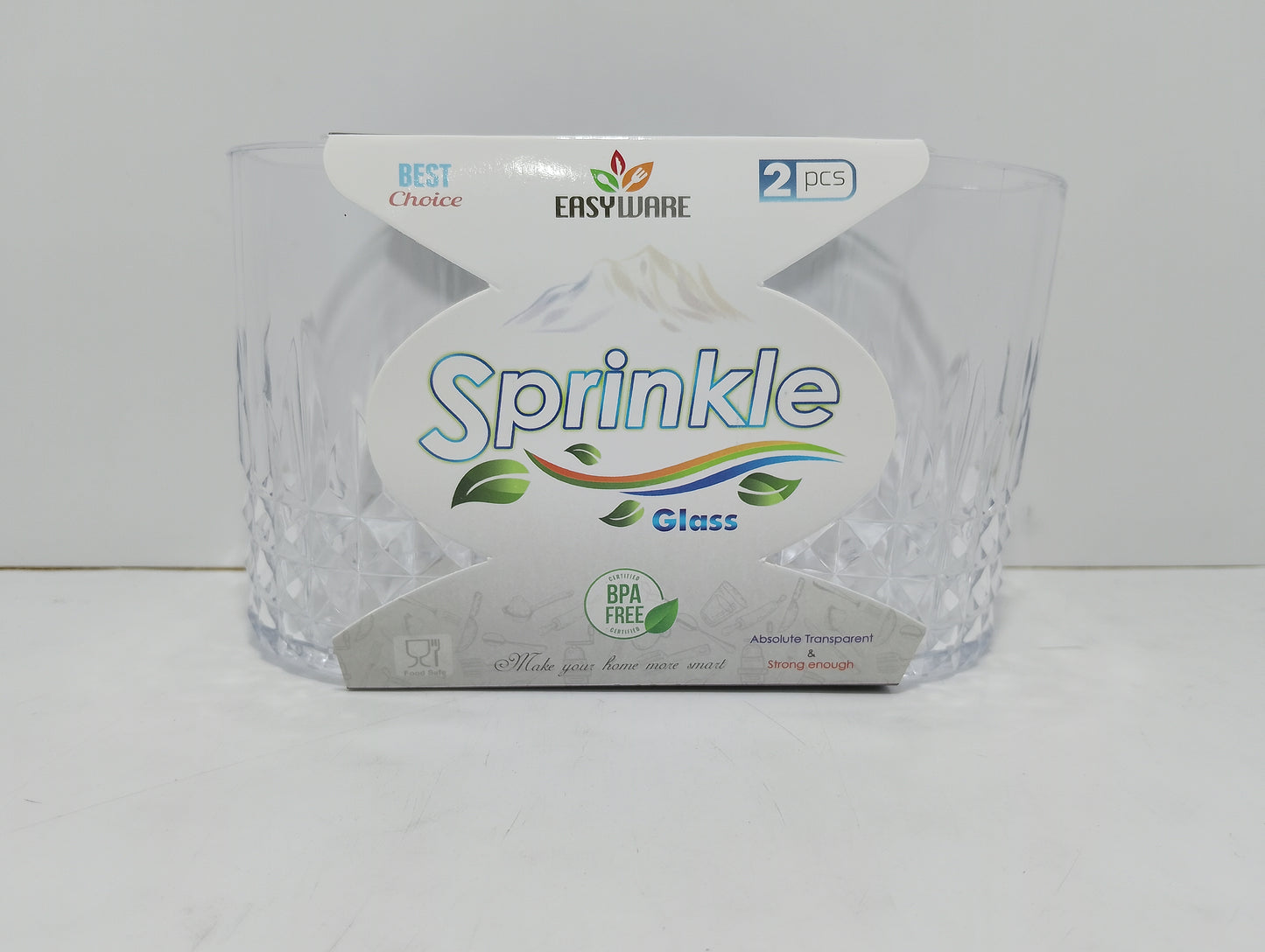 Sprinkle Textured Glass Tumblers - 2 Piece Set, BPA-Free