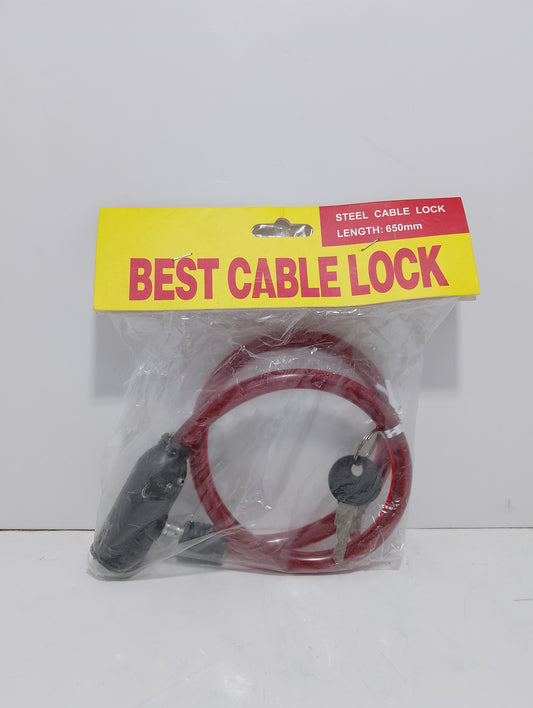 Steel Cable Lock with Key - 650mm Anti-Theft Bicycle & Motorcycle Lock | Best Cable Lock