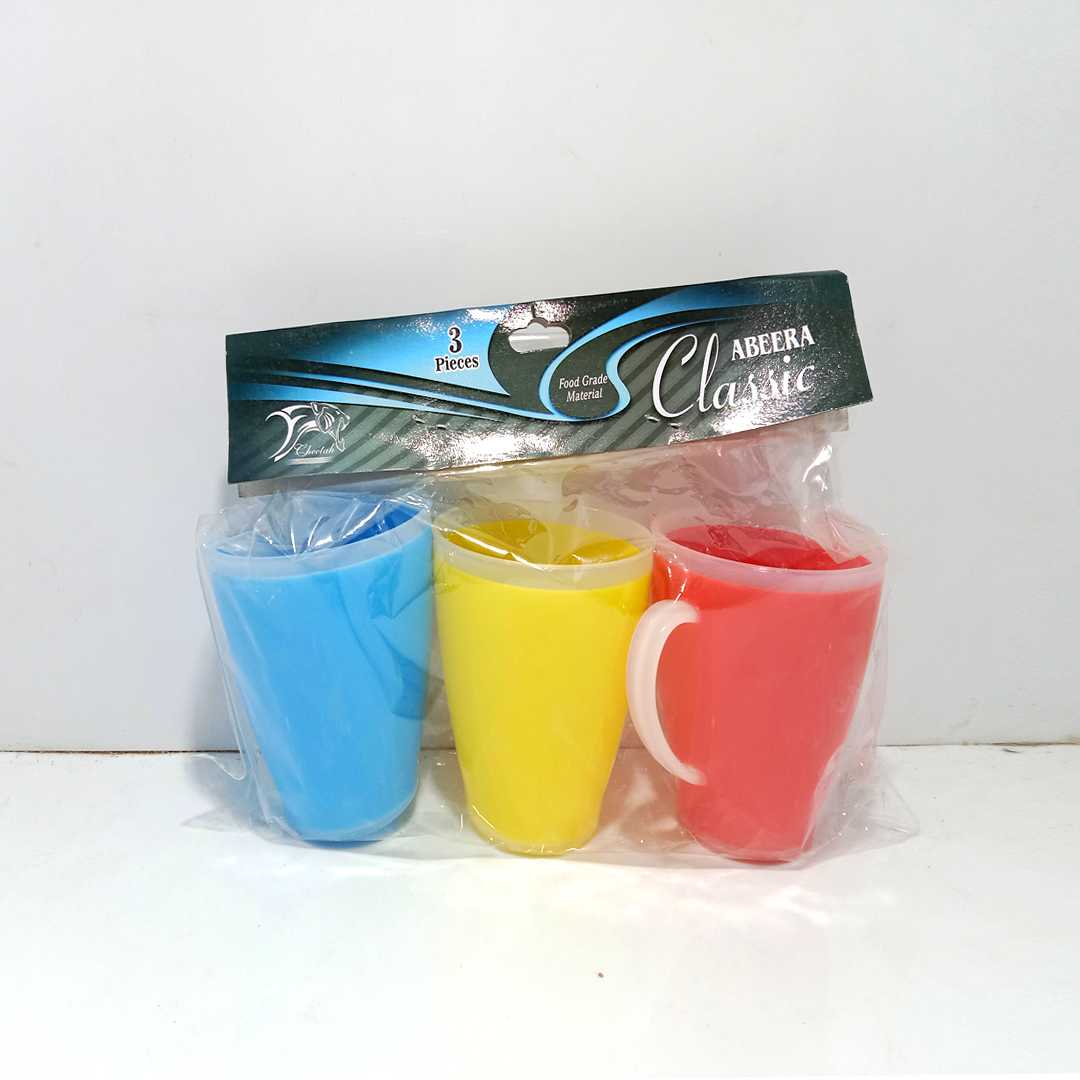 3-Piece Cup Set with Fine Plastic