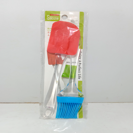 Silicone Spatula and Brush Set for BBQ and Baking