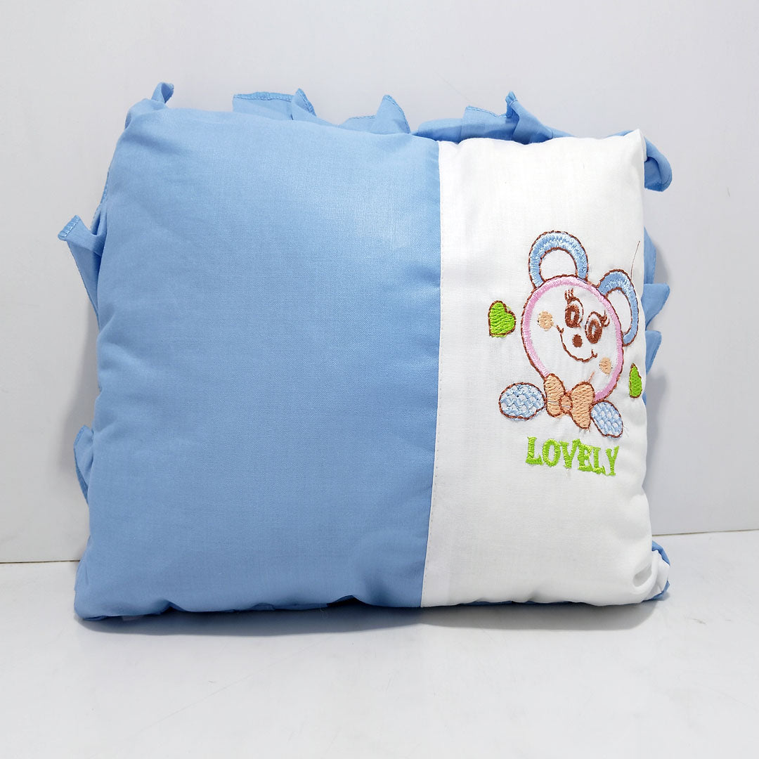 Soft Embroidered Children’s Bed Pillow with Decorative Trim