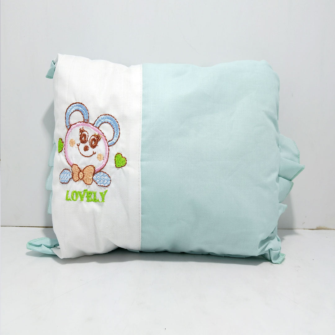 Soft Embroidered Children’s Bed Pillow with Decorative Trim