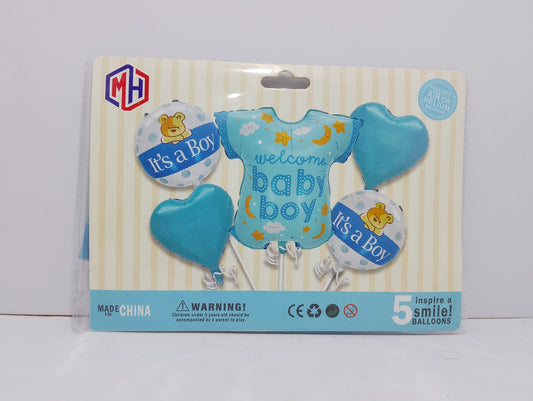 Baby Boy 5 Balloons Set